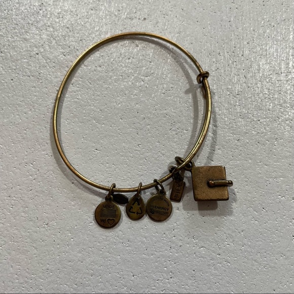 Alex and Ani Golden Graduation Cap and Gown Bracelet Bangle Charm 2014 - Picture 3 of 5